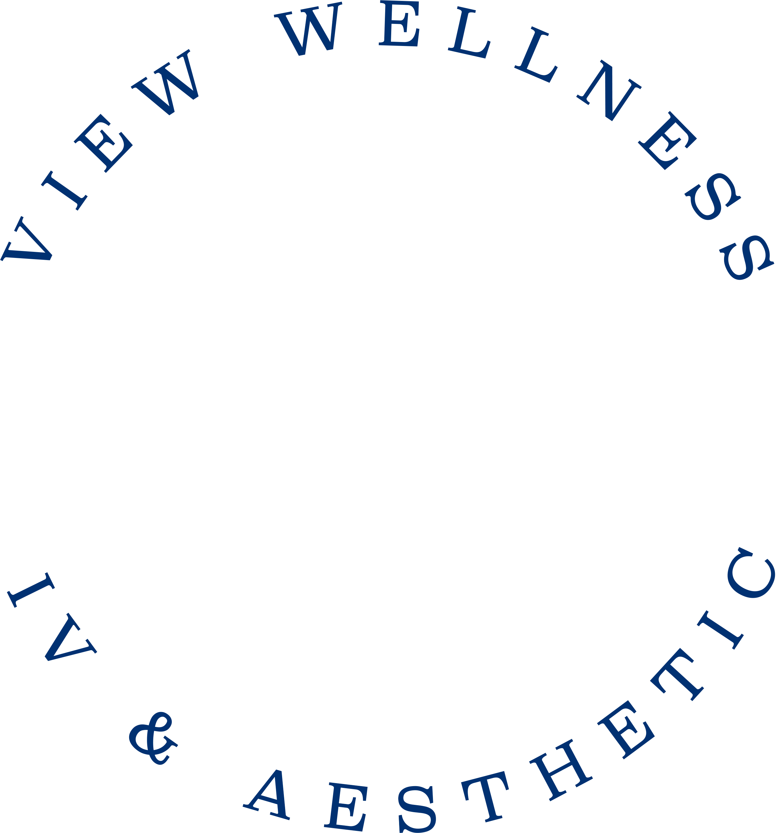View Wellness Stamp Blue Circular Text
